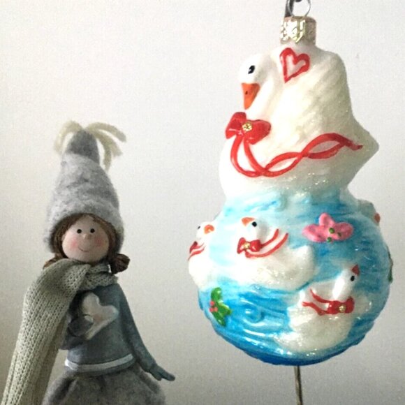 ✨NEW! Authentic Christopher Radko EARTH GLOBE SWAN LAKE Handmade Glass Ornament✨ - Picture 10 of 10